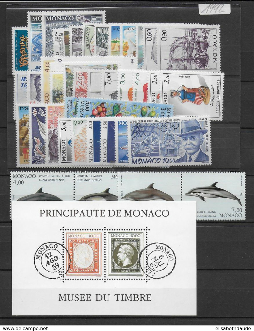 PROMOTION MONACO - 1992 - ANNEE COMPLETE ** 44 TIMBRES - COTE YVERT = 130 EUROS - Années Complètes