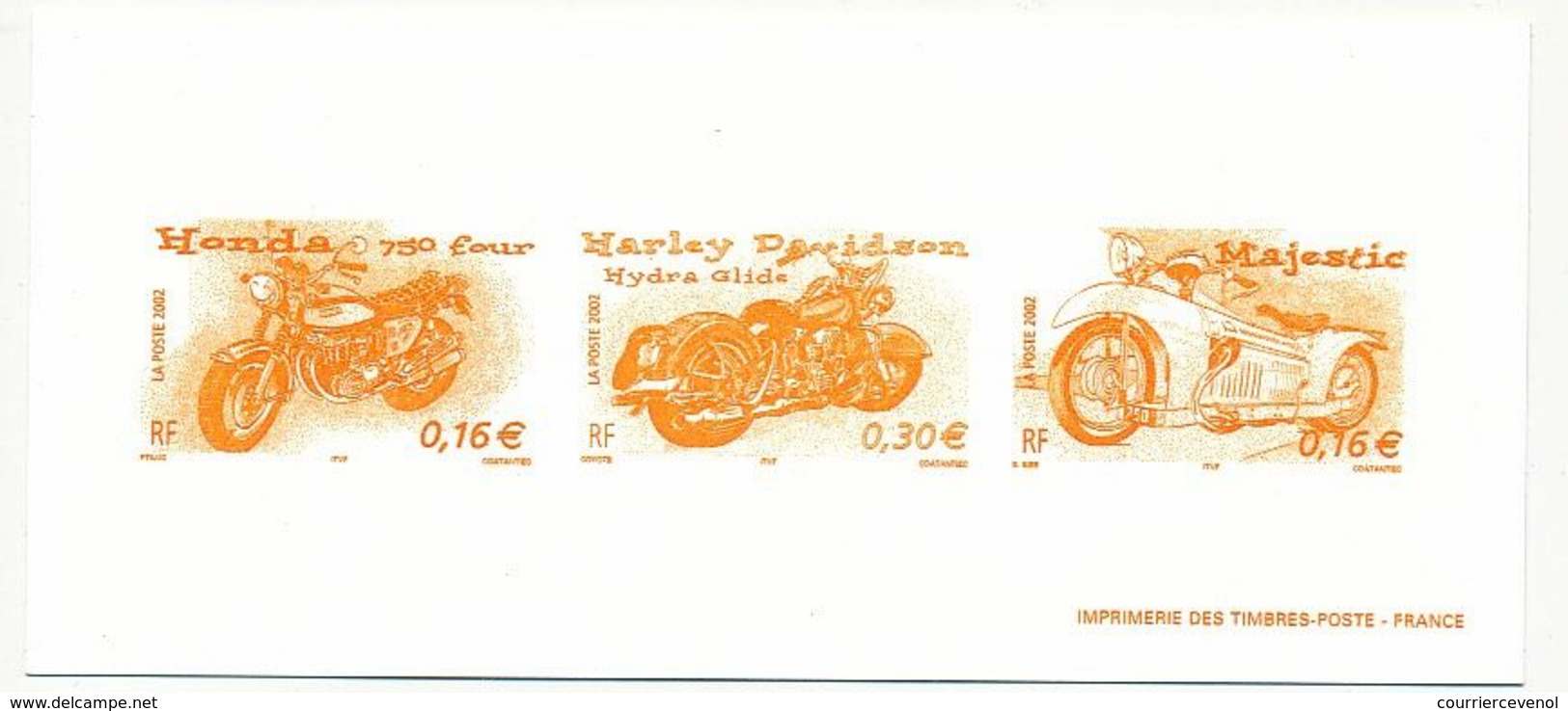 FRANCE - Gravure Des Timbres 0,16E Et 0,30E - Série Jeunesse 2002 - Motocyclettes - Luxury Proofs