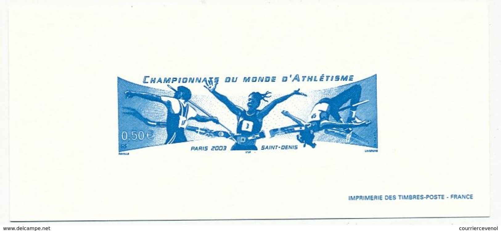 FRANCE - Gravure Du Timbre 0,50E Championnats Du Monde D'Athlétisme - Pruebas De Lujo