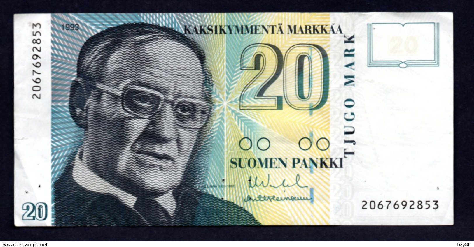 Banconota Finlandia 20 Markkaa 1993 - Finlandia