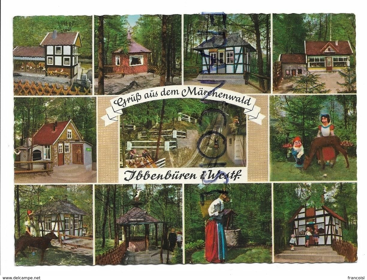 Carte Mosaïque, Chalets à Colombages:" Grüss Aus Märchenwald" - Ibbenbueren