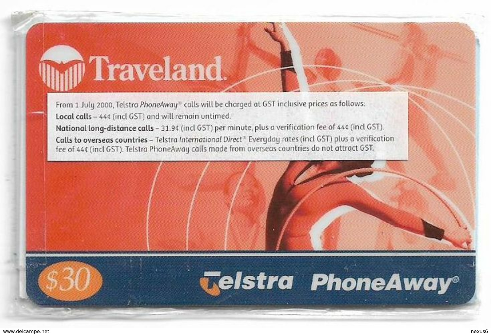 Australia - PhoneAway - Traveland Sports, Gymnastics Exp.12.2001, Remote Mem. 30$, NSB - Australie