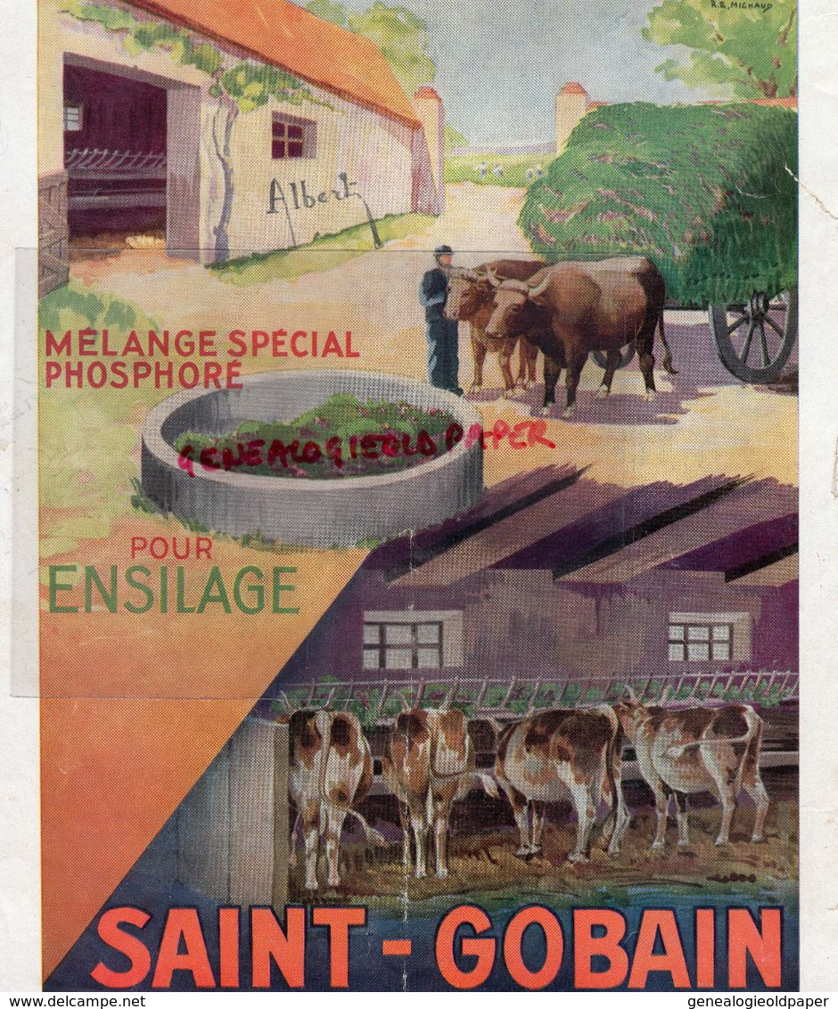 75-PARIS- PUBLICITE AGRICOLE SAINT GOBAIN- ENSILAGE - FERME AGRICULTURE PHOSPHORE - 1 PLACE DES SAUSSAIES- - Werbung