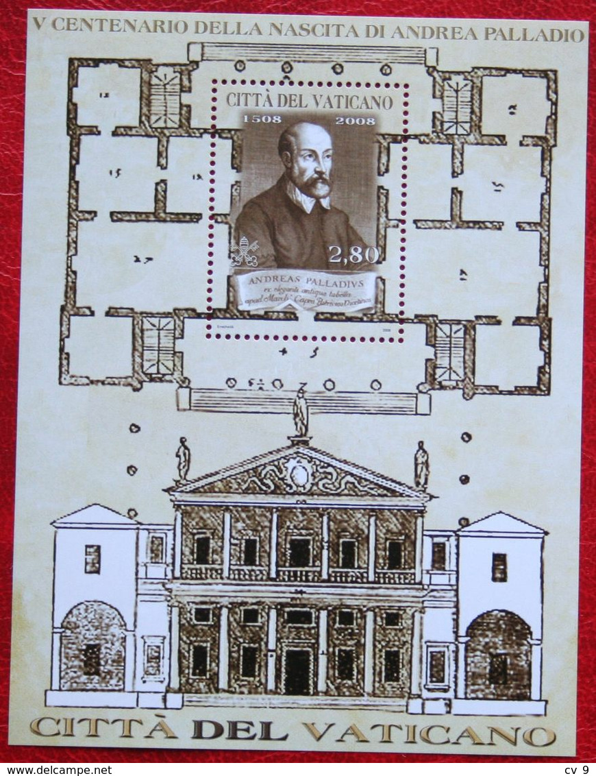 Andrea Palladio 2008 Mi 1625 Block 31 Yv BF 33 POSTFRIS / MNH / **  VATICANO VATICAN VATICAAN - Nuevos