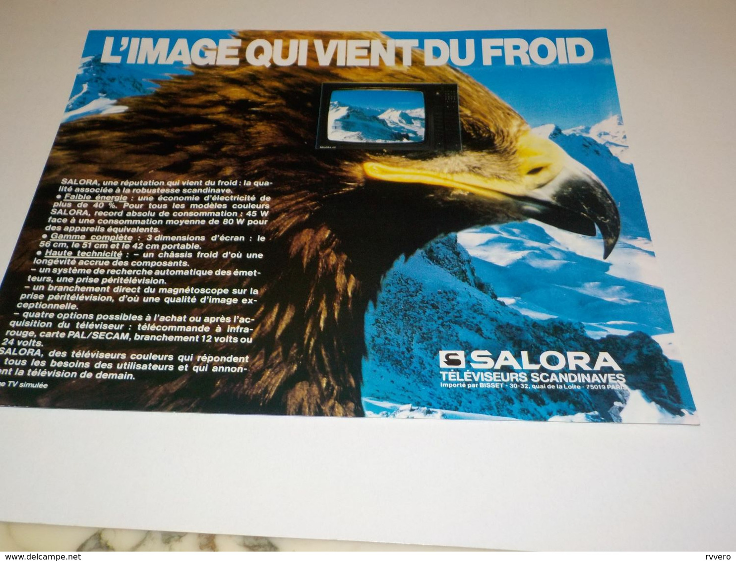 PUBLICITE IMAGE QUI VIENT DU FROID TV SALORA 1984 - Fernsehgeräte