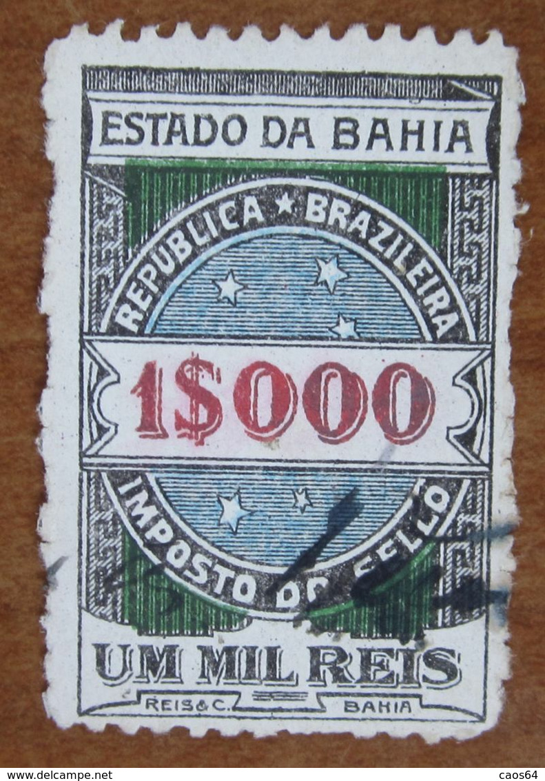 BRASILE Bahia Imposto Do Sello Revenue Fiscali Tax 1$000 R   - Usato - Officials