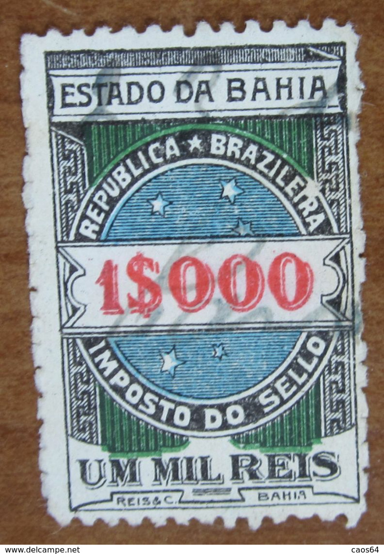 BRASILE Bahia Imposto Do Sello Revenue Fiscali Tax 1$000 R   - Usato - Service