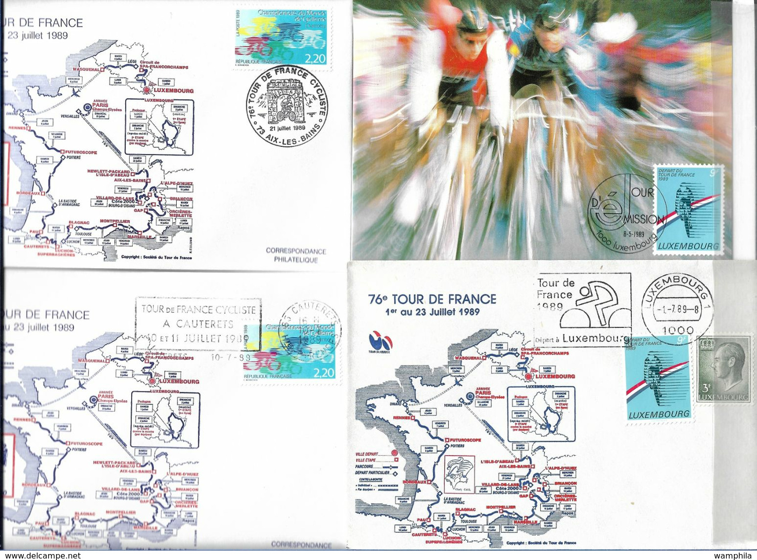 Etapes Du Tour De France 7 Enveloppes 1989 - Ciclismo
