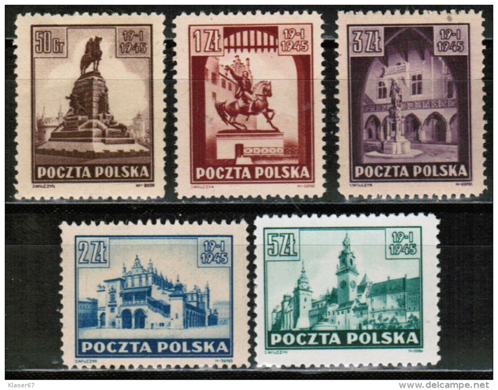 PL 1945 MI 393-97 - Unused Stamps