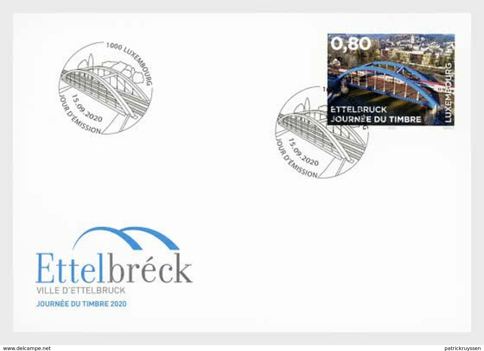 Luxembourg 2020 Stamp Day Nordstad Development Pole Blue Railway Bridge 1EN FDC - FDC