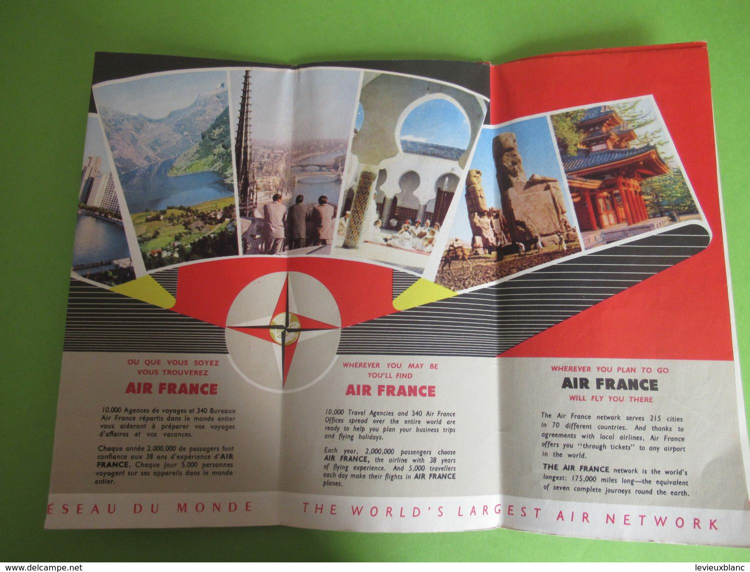 Aviation /Prospectus Commercial/ AIR FRANCE/ Le Plus Grand Réseau Du Monde/Daly-VERNON 1956   AV28 - Publicités