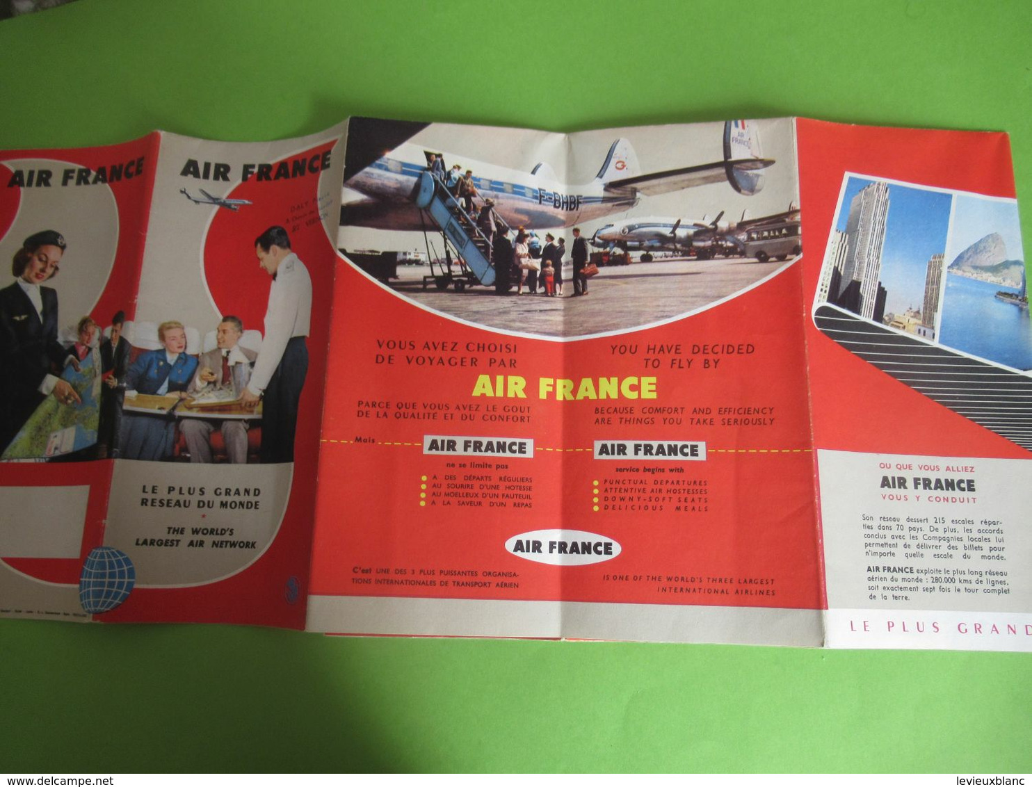 Aviation /Prospectus Commercial/ AIR FRANCE/ Le Plus Grand Réseau Du Monde/Daly-VERNON 1956   AV28 - Publicités