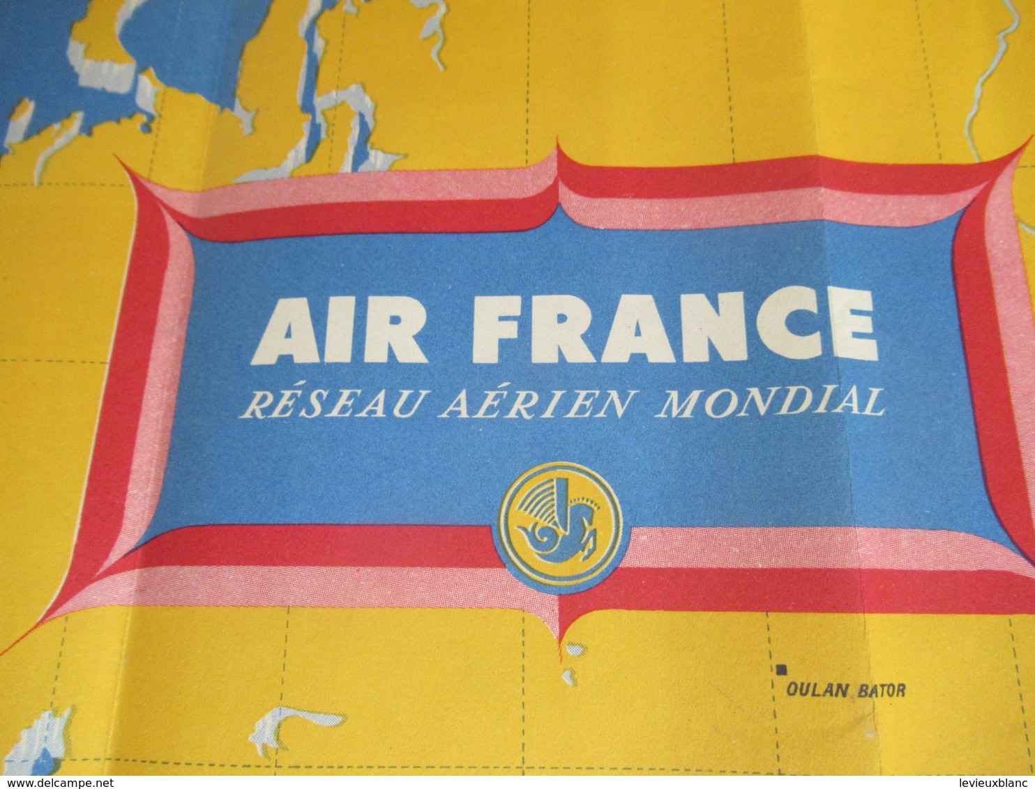 Aviation /Prospectus commercial/ AIR FRANCE/ Le plus grand réseau du Monde/Daly-VERNON 1956   AV28