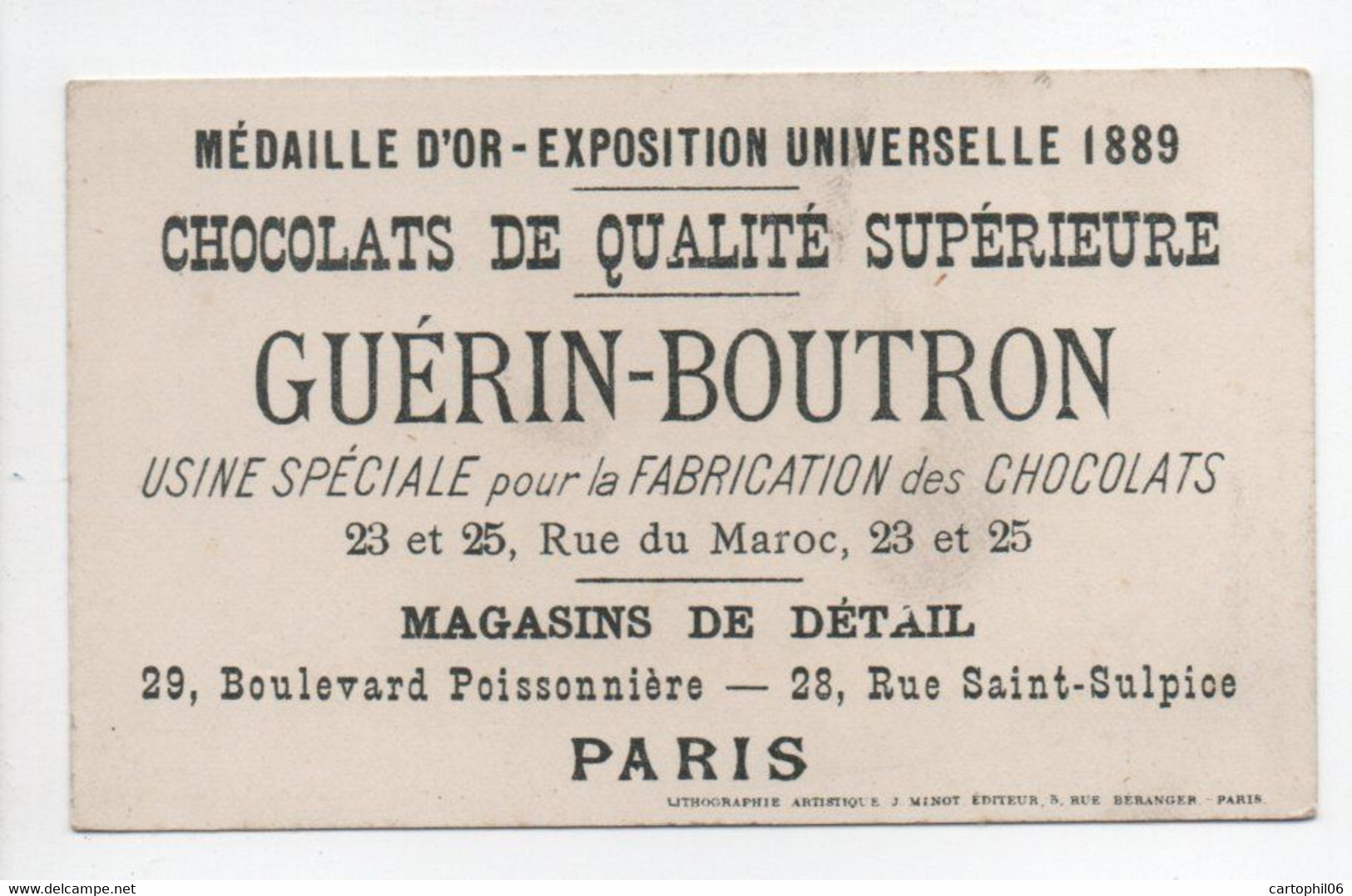 - CHROMO CHOCOLAT GUÉRIN-BOUTRON - PARIS - Mon Cap'taine, Jamais Je Ne Trouverai Une Capote... - Guerin Boutron