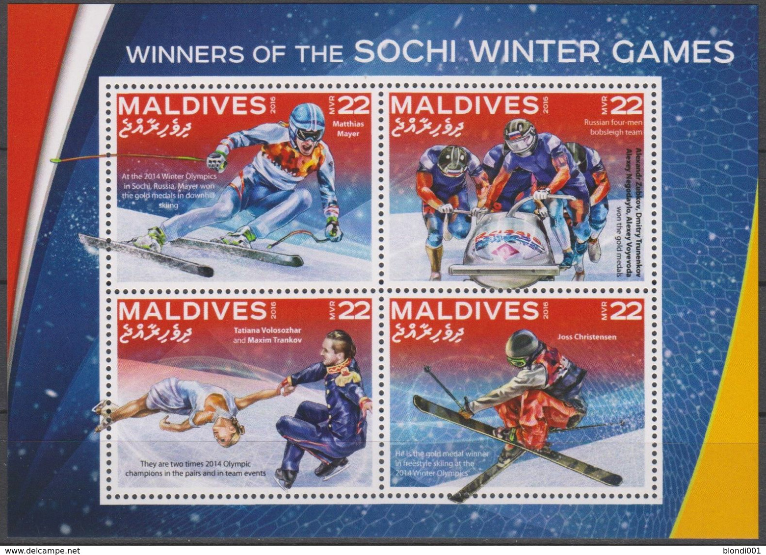Olympics 2014 - Figure Skate - MALDIVES - S/S MNH - Winter 2014: Sochi