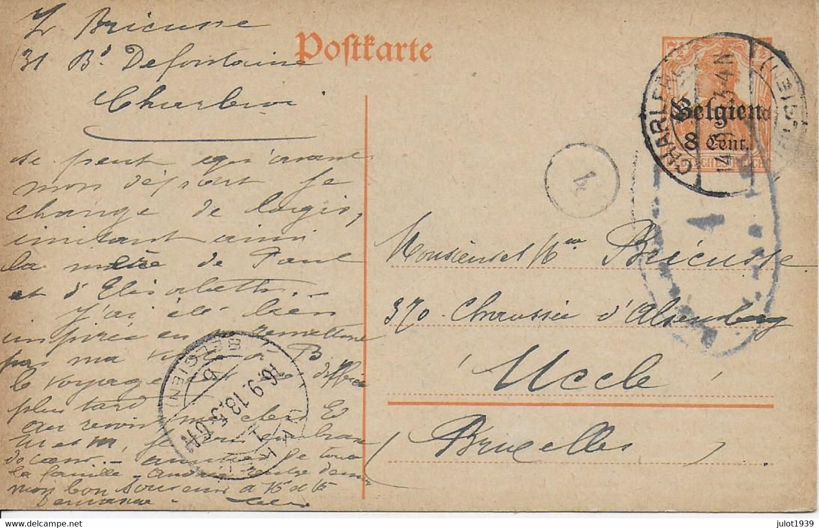 ENTIER  POSTAL ..-- Guerre 14/18 . - Deutsche Besatzung