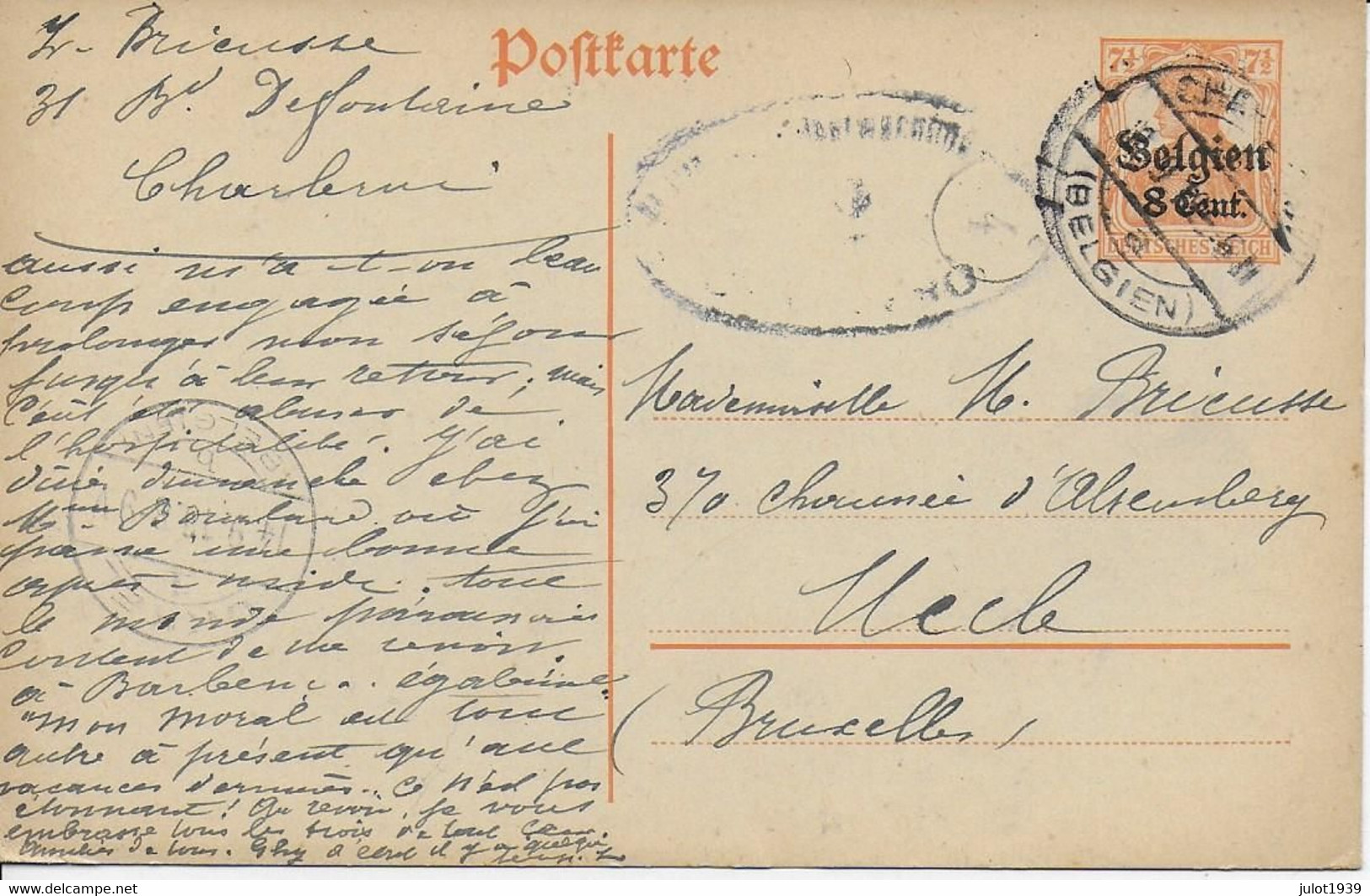 ENTIER  POSTAL ..-- Guerre 14/18 . - Deutsche Besatzung