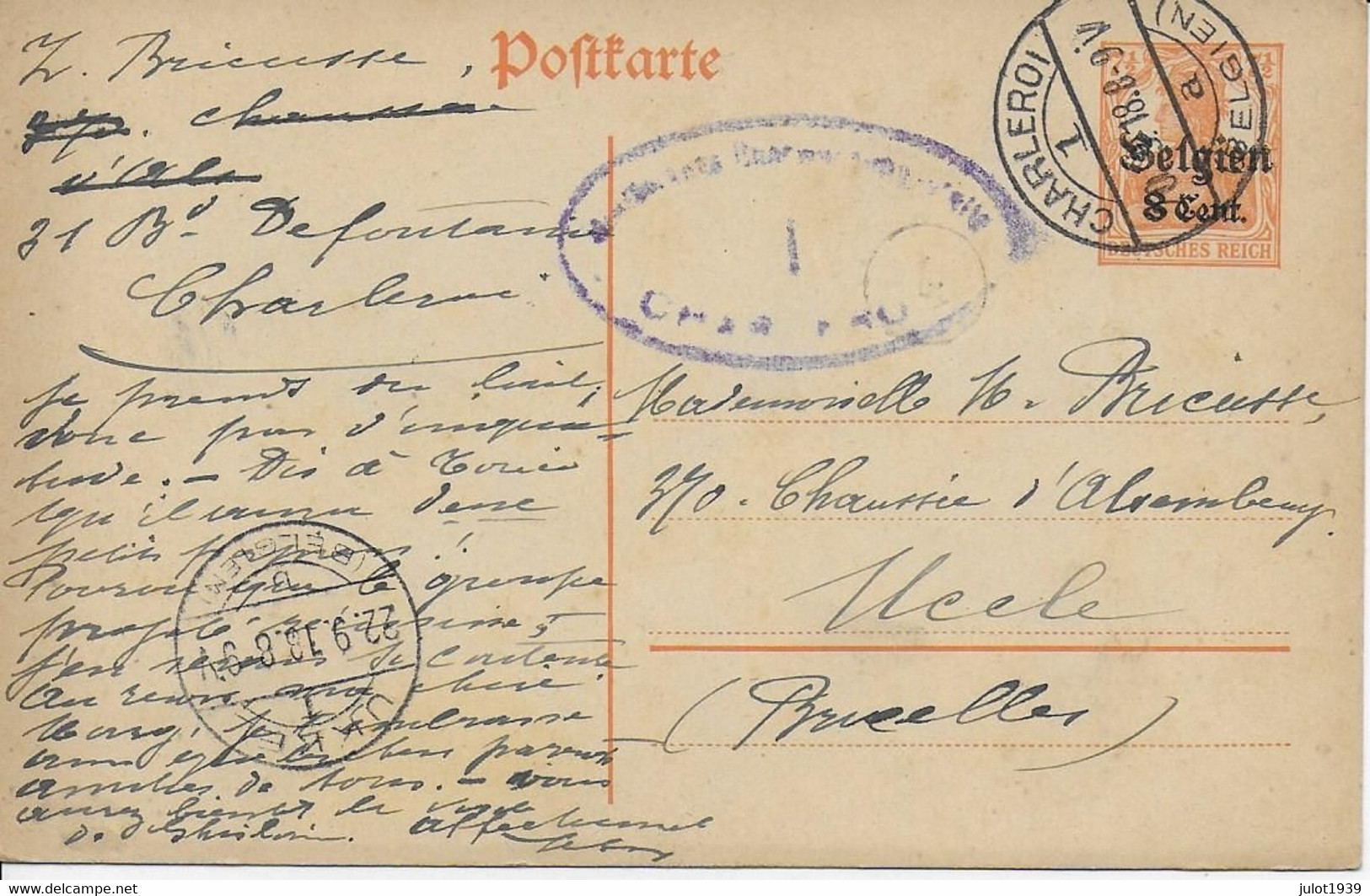 ENTIER  POSTAL ..-- Guerre 14/18 . - Deutsche Besatzung