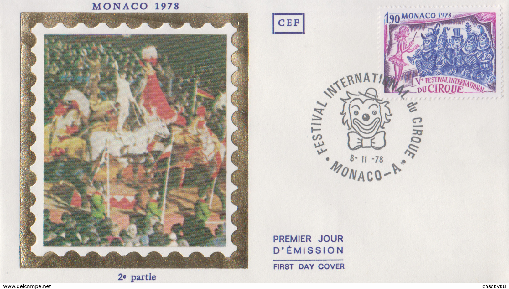 Enveeloppe  FDC  1er Jour  MONACO   Véme  FESTIVAL  INTERNATIONAL  Du  CIRQUE    1978 - Cirque