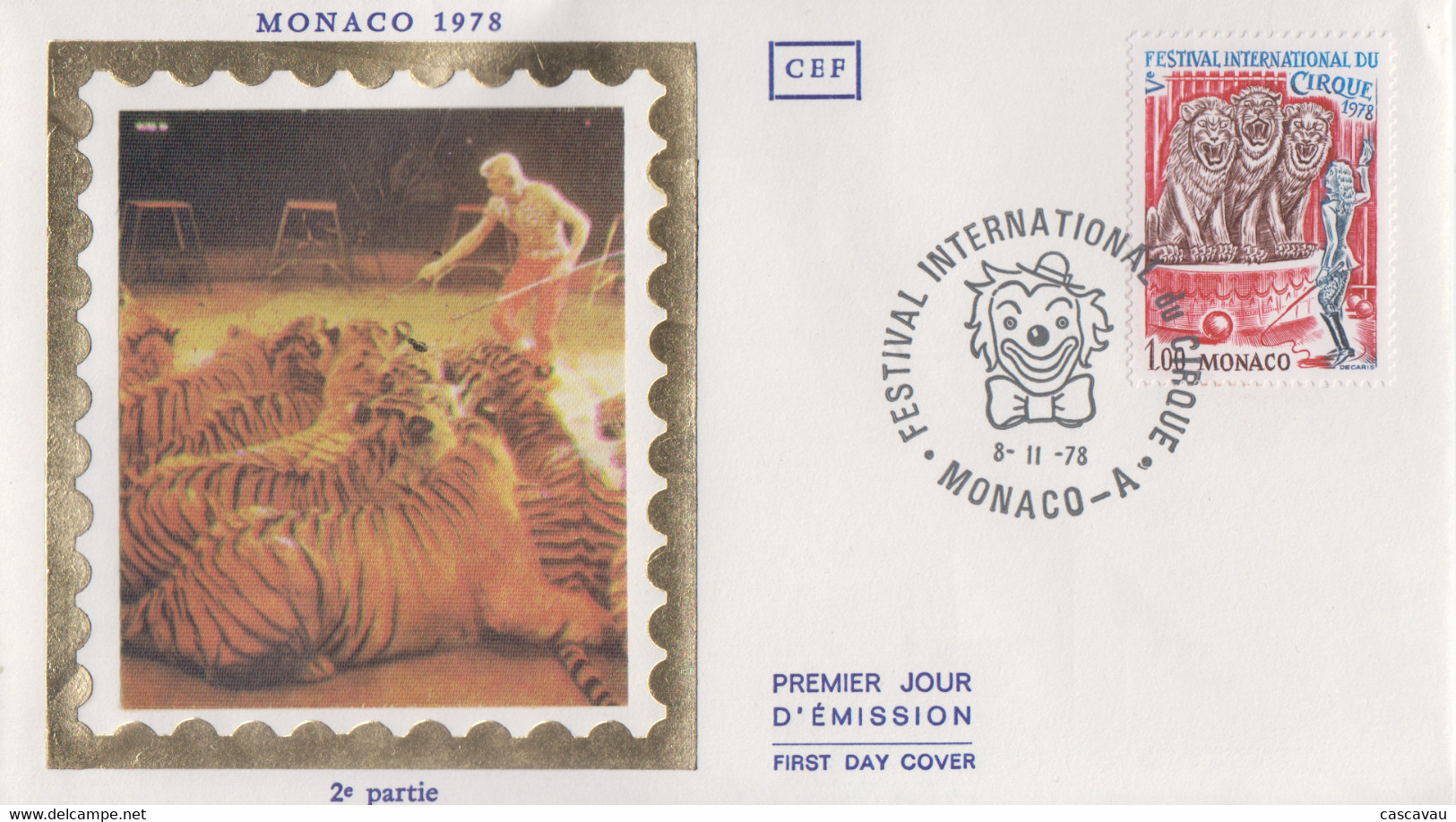 Enveeloppe  FDC  1er Jour  MONACO   Véme  FESTIVAL  INTERNATIONAL  Du  CIRQUE    1978 - Zirkus