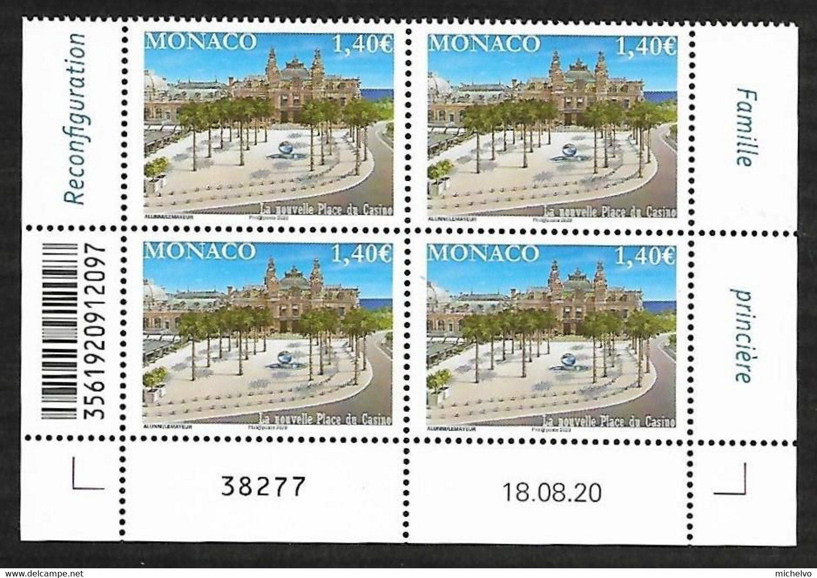 Monaco 2020 - Yv N° 3246 ** - La Nouvelle Place Du Casino De Monte-Carlo - Unused Stamps