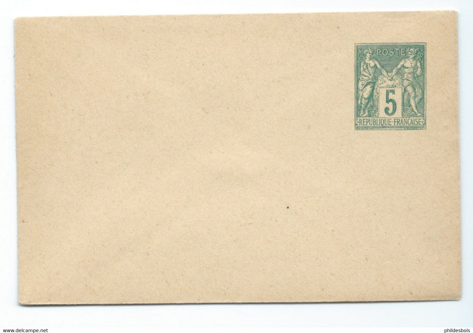 ENTIER POSTAL  ENVELOPPES Privées Type Sage 5 Cts DIM : 112mn / 73mn (rare) - Standard Covers & Stamped On Demand (before 1995)