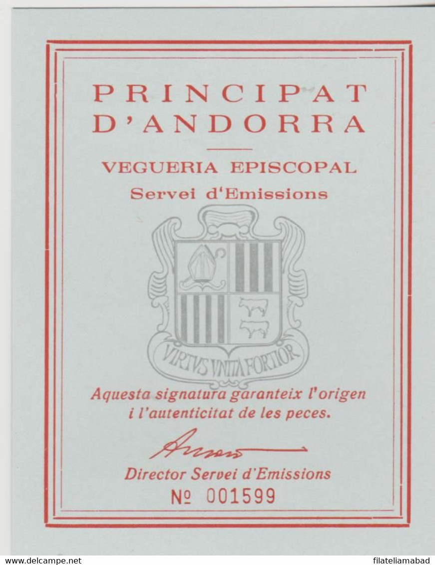 ANDORRA MONEDA DE ORO Nº 47 1988 VII CENTENARI DEL SEGON PAREATGE 1928-88 SERVEI D'EMISSIÓNS  (M.2) - Andorre