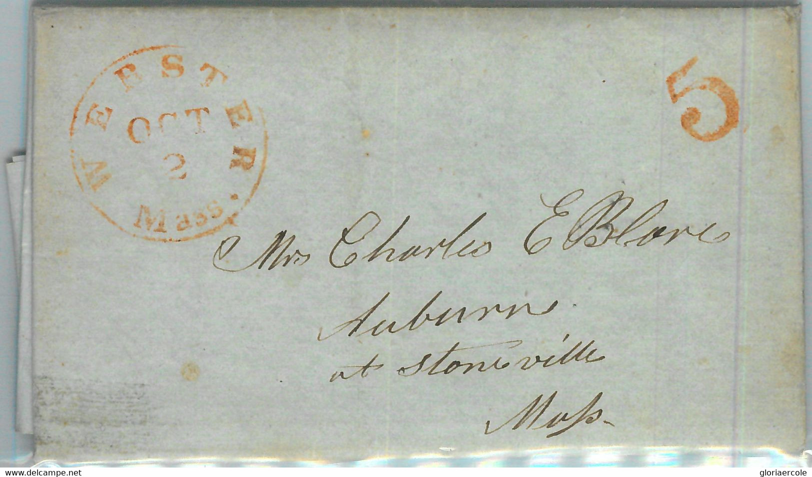 91299 - UNITED STATES USA - Postal History PREPHILATELIC Cover WEBSTER Mass 1849 - …-1845 Vorphilatelie