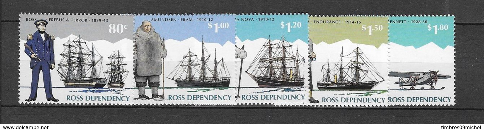 Dépendance De Ross (Nouvelle Zélande) N° 37 à  43** Portraits Et Navires-avion (5valeurs) - Unused Stamps