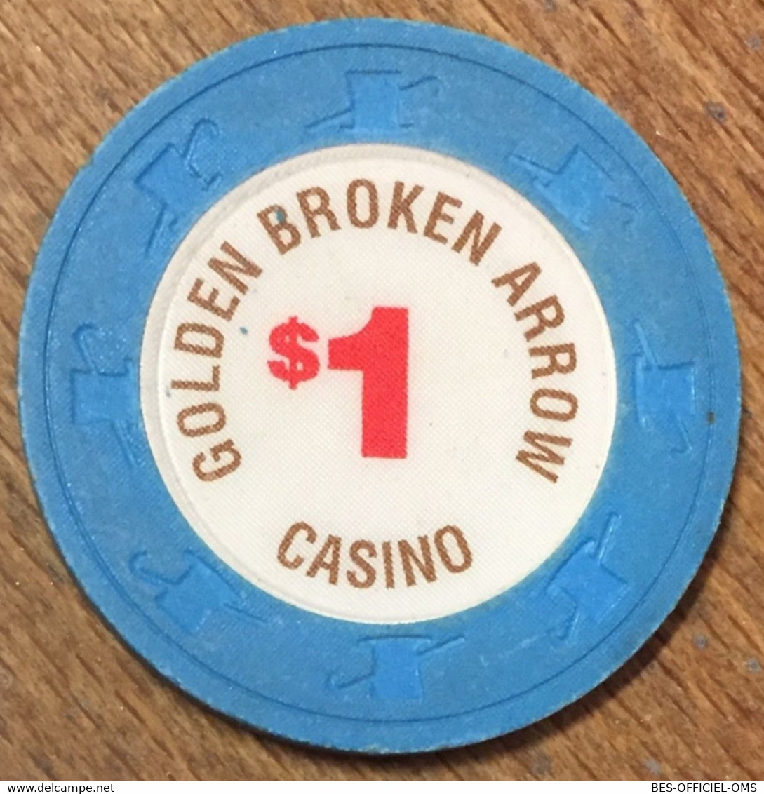 ÉTATS-UNIS USA OKLAHOMA SENECA GOLDEN BROKEN ARROW CASINO CHIP $1 INDIAN JETON TOKENS COINS GAMING - Casino