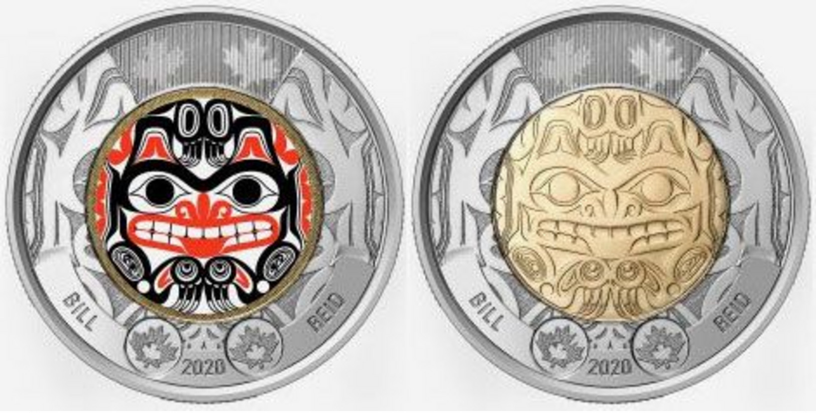 2020 Canada 2 Dollars Bill Reid BU From Roll -2 Coins- - Canada