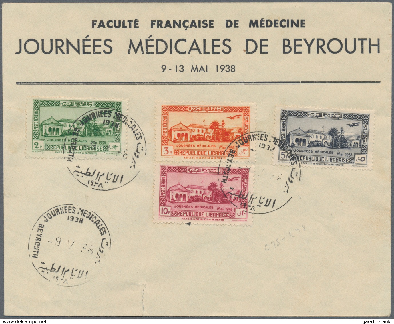 Libanon: 1881/1949: 9 Commercial Used Or First Day Covers, Some Registered. Nice Collection. - Lebanon