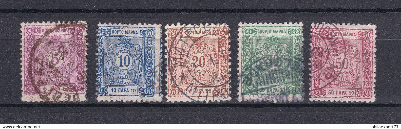 Serbien - Portomarken - 1895 - Michel Nr. 1/5 - Gestempelt - Serbia