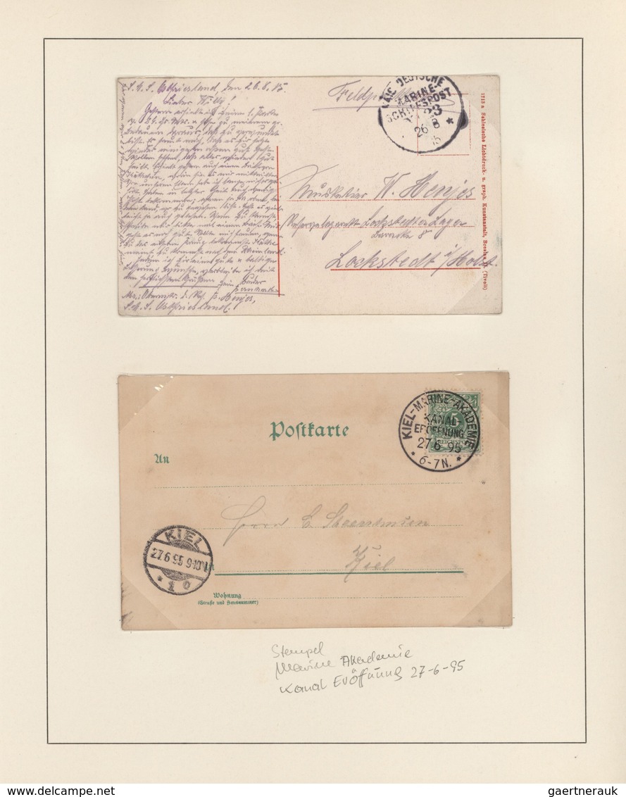 Deutsche Schiffspost - Marine: 1892/1917, Kleine Auf Albumblätter Aufgezogene Sammlung "Deutsche See - Autres & Non Classés