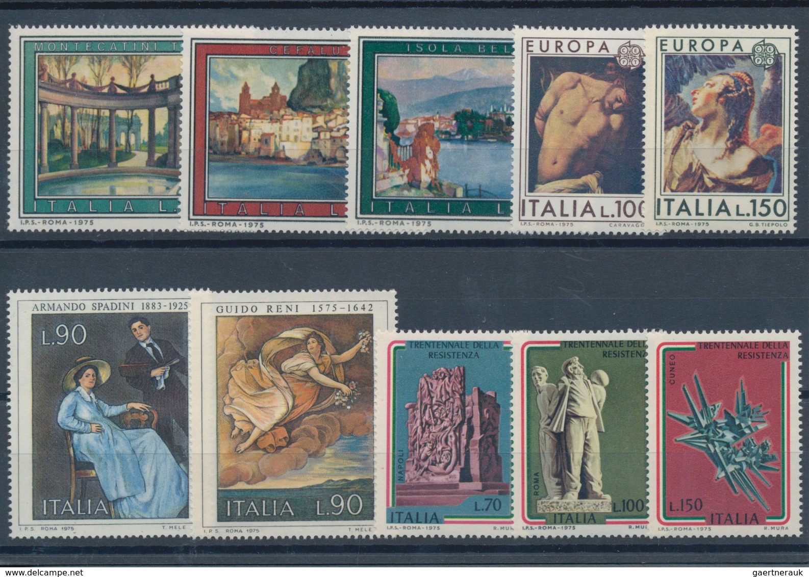 Italien: 1970/1979, year sets MNH per 100, seem to be complete. Every year set is sorted on stockcar