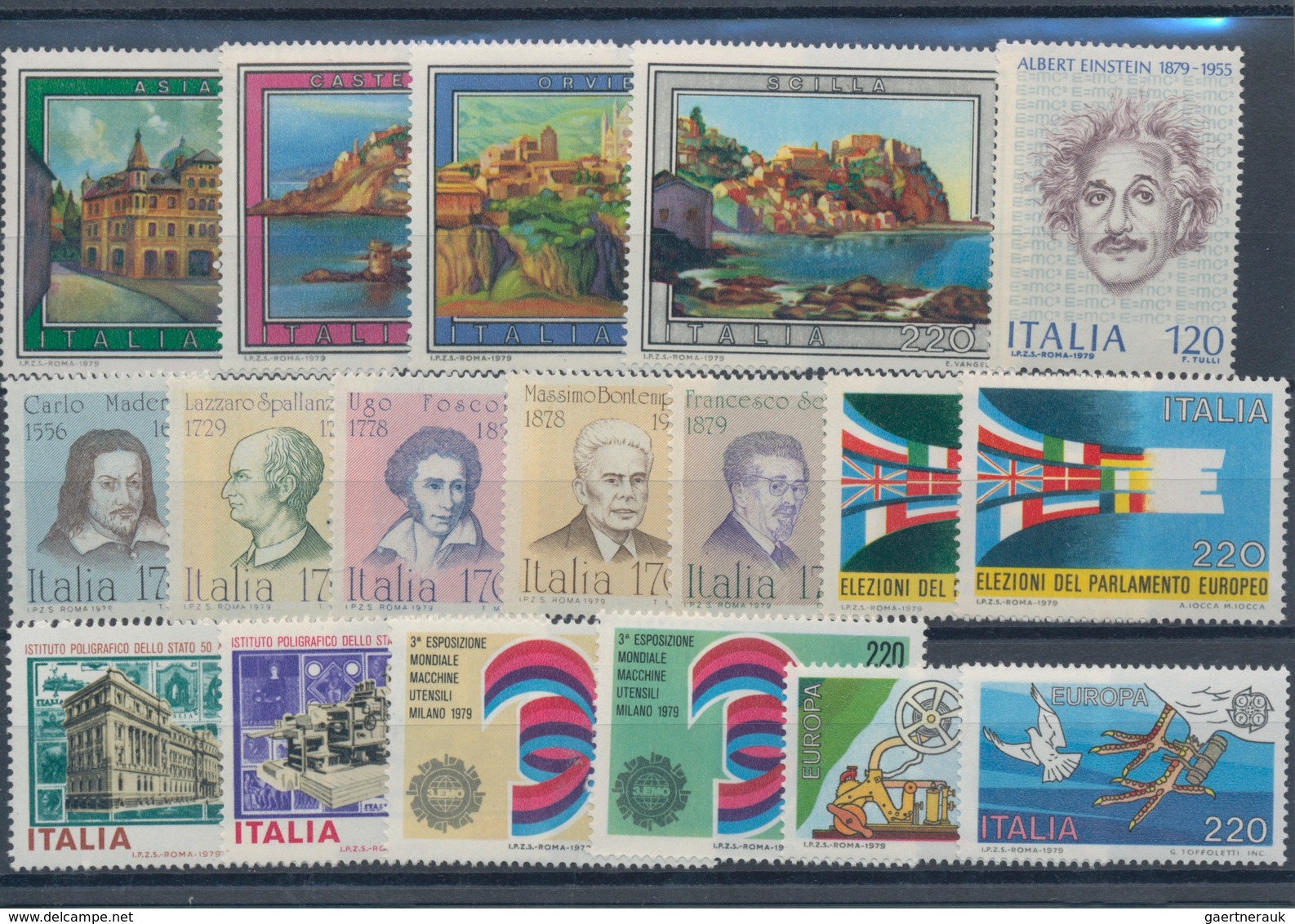 Italien: 1970/1979, year sets MNH per 100, seem to be complete. Every year set is sorted on stockcar