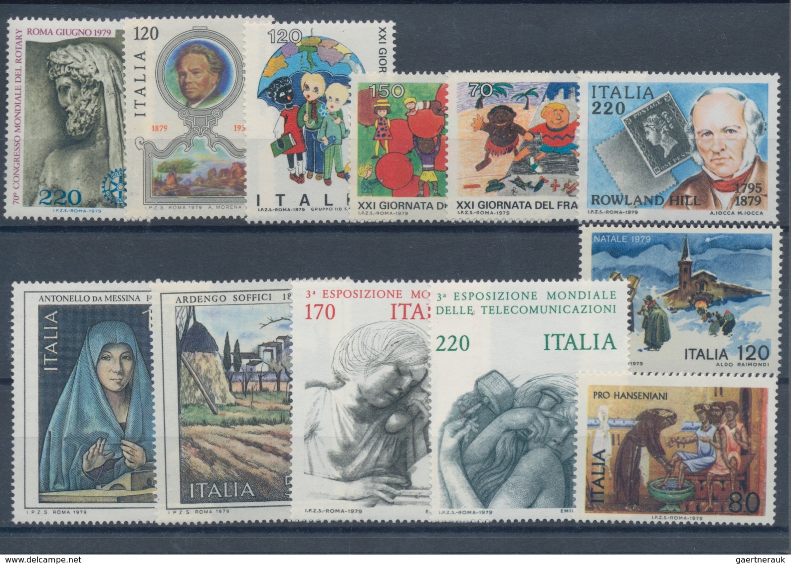 Italien: 1970/1979, year sets MNH per 100, seem to be complete. Every year set is sorted on stockcar