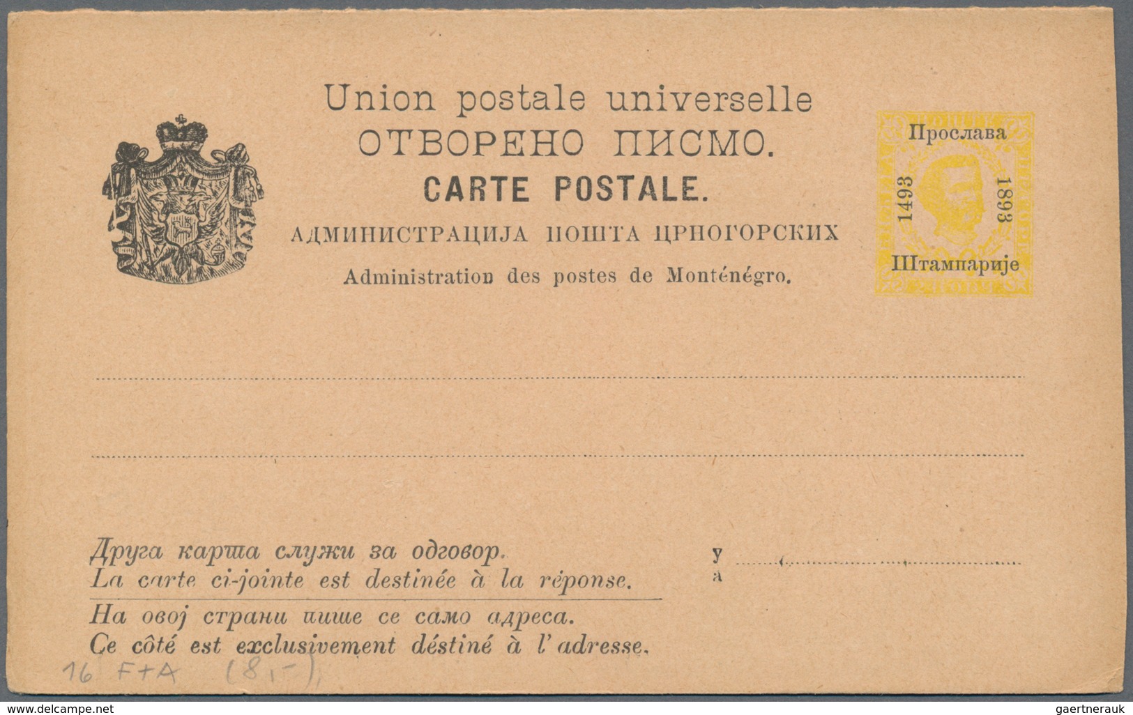 Montenegro - Ganzsachen: 1893/1913, Collection Of Apprx. 135 (mainly Unused) Stationeries Incl. Card - Montenegro