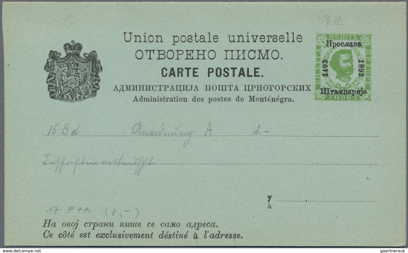 Montenegro - Ganzsachen: 1893/1913, Collection Of Apprx. 135 (mainly Unused) Stationeries Incl. Card - Montenegro