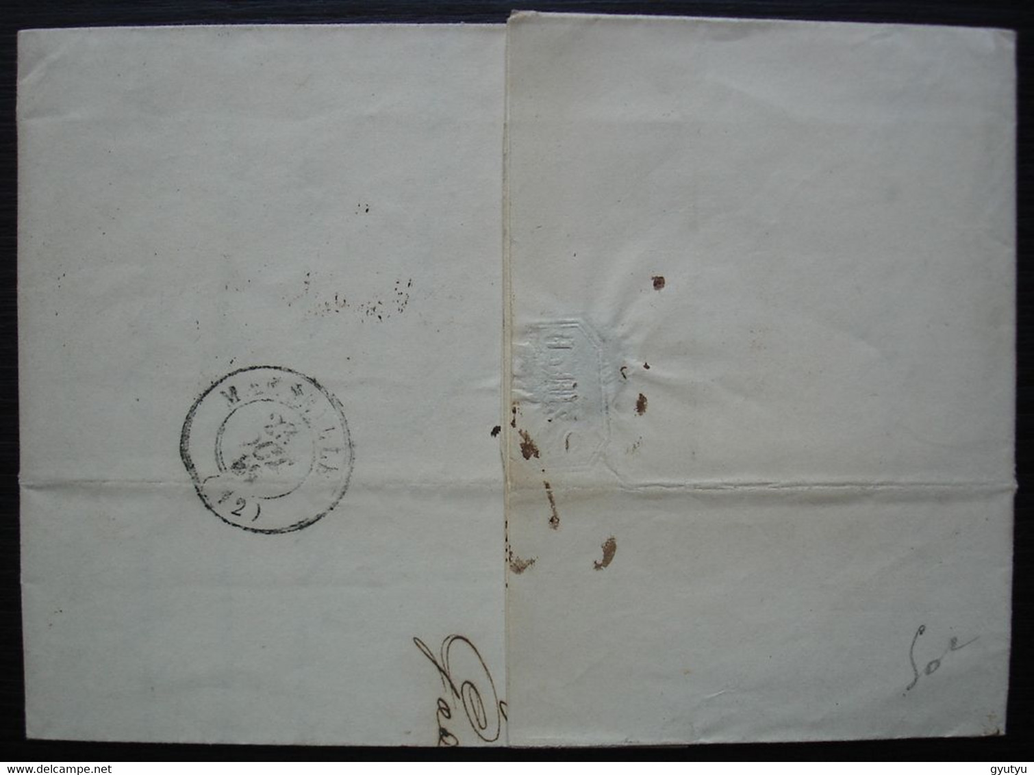 1849 Marque D'entrée Prusse 3 Valenciennes Sur Lettre De Coeln (Cologne) Pour Marseille - Marques D'entrées