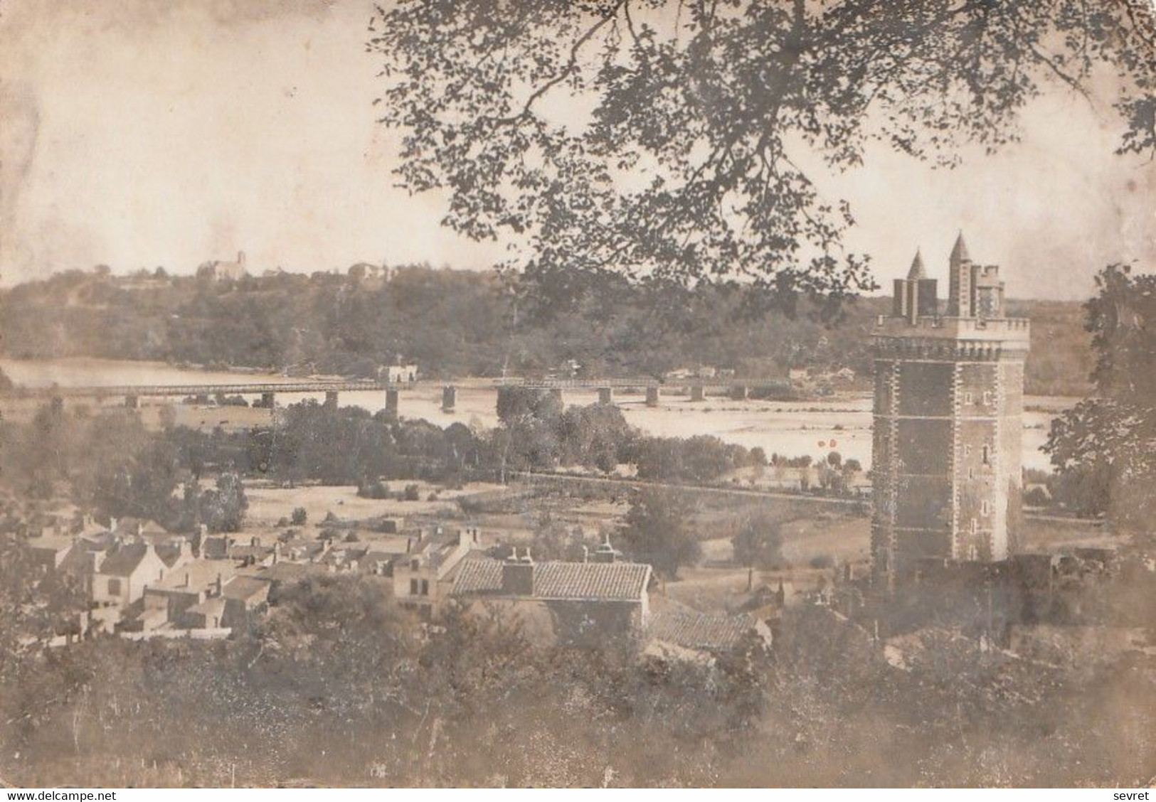 OUDON. - La Tour, Le POnt Sur La Loire Et Champtoceaux. CPM Dentelée - Oudon