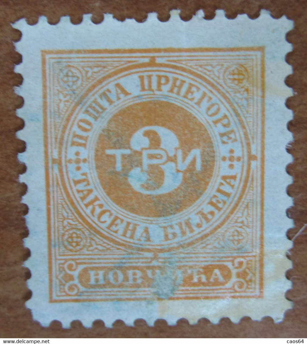 1894 MONTENEGRO Fiscali Revenue Tax Postage Due - Numeri -  3 Novi - Usato - Montenegro