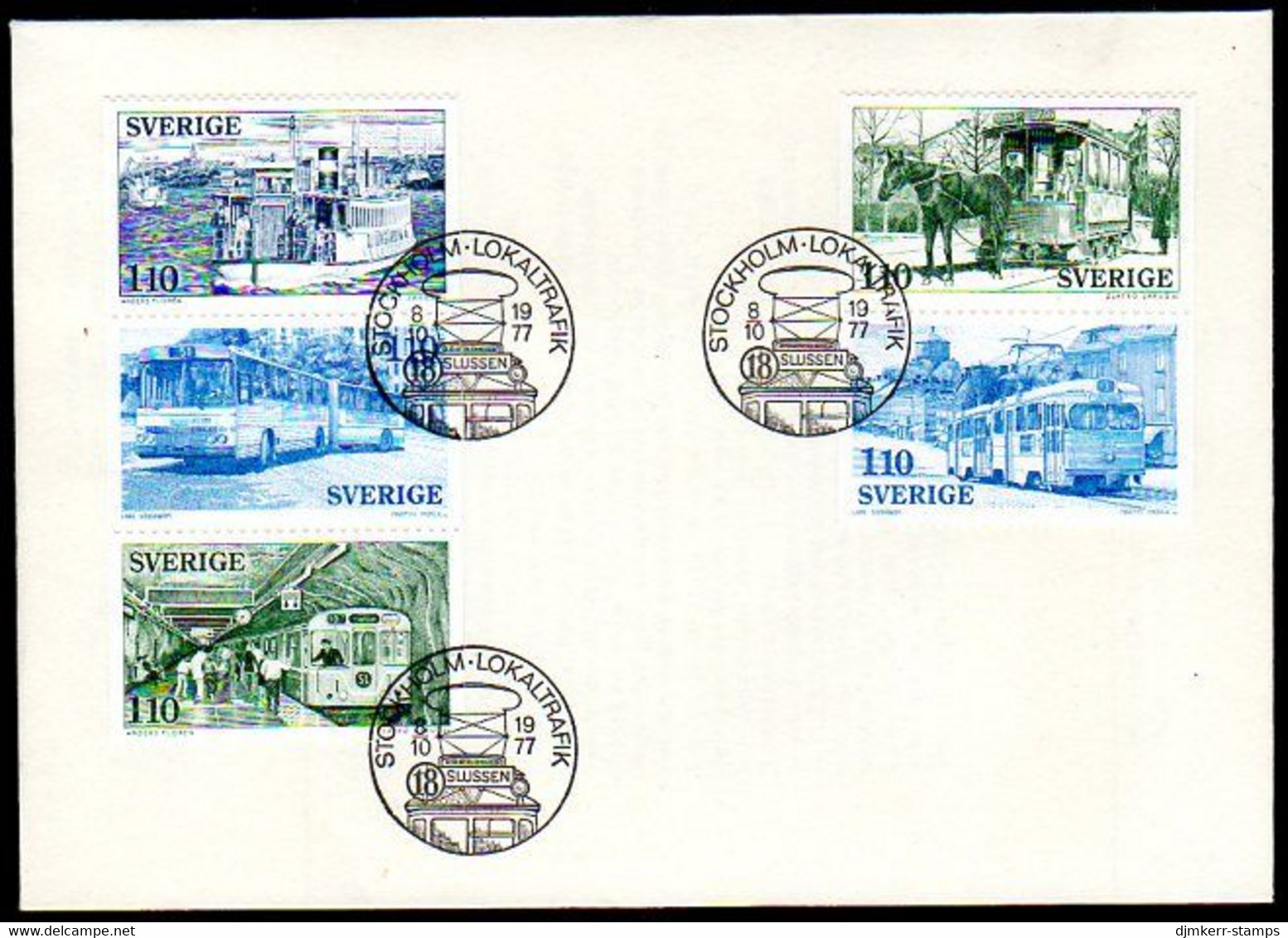 SWEDEN 1977 Local Transport FDC.  Michel 999-1003 - FDC