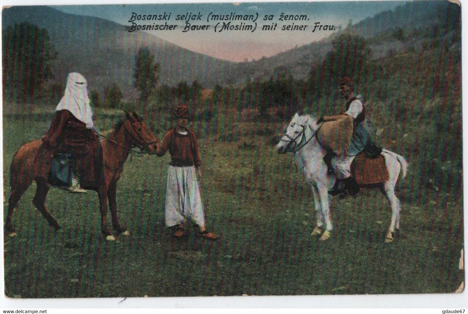 BOSNISCHER BAUER (MOSLIM) MIT SEINER FRAU (BOSNIE HERZEGOVINE) - Bosnie-Herzegovine