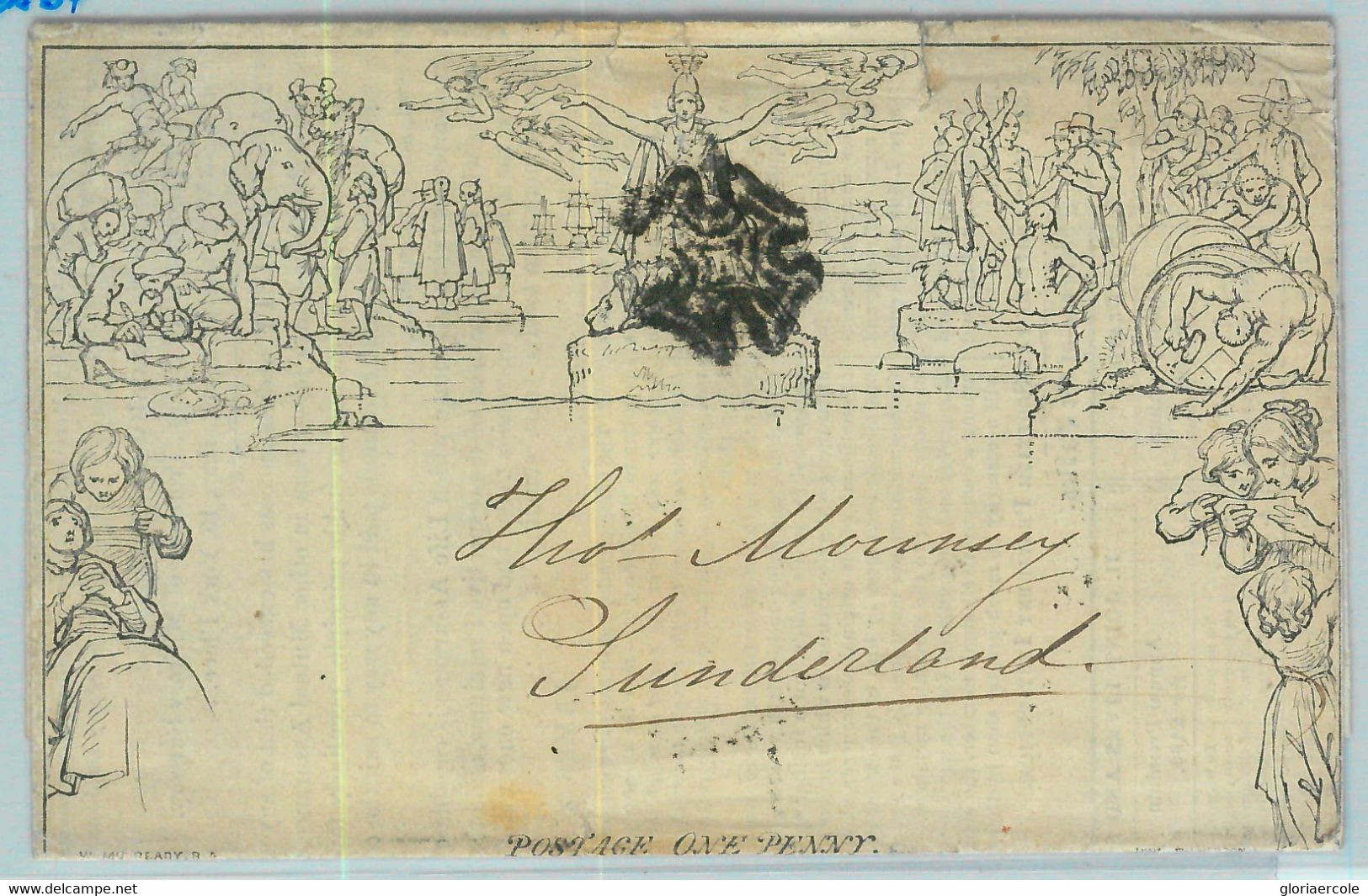 BK0668 - GB Great Brittain - POSTAL HISTORY - MULREADY Enveloppe # ME1a  - 1841 - 1840 Mulready Omslagen En Postblad