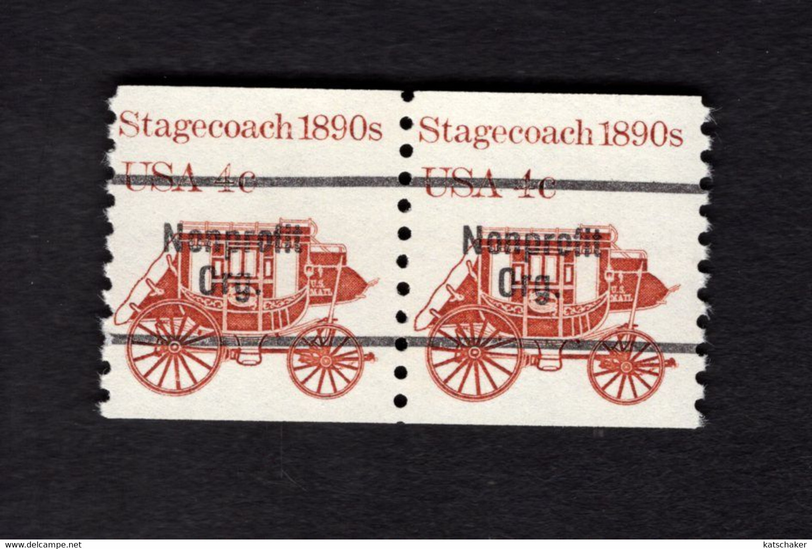 1087216813 SCOTT 1898B POSTFRIS MINT NEVER HINGED POSTFRISCH EINWANDFREI - TRANSPORTATION - STAGECOACH 1890 S - PAIR - Coils (Plate Numbers)