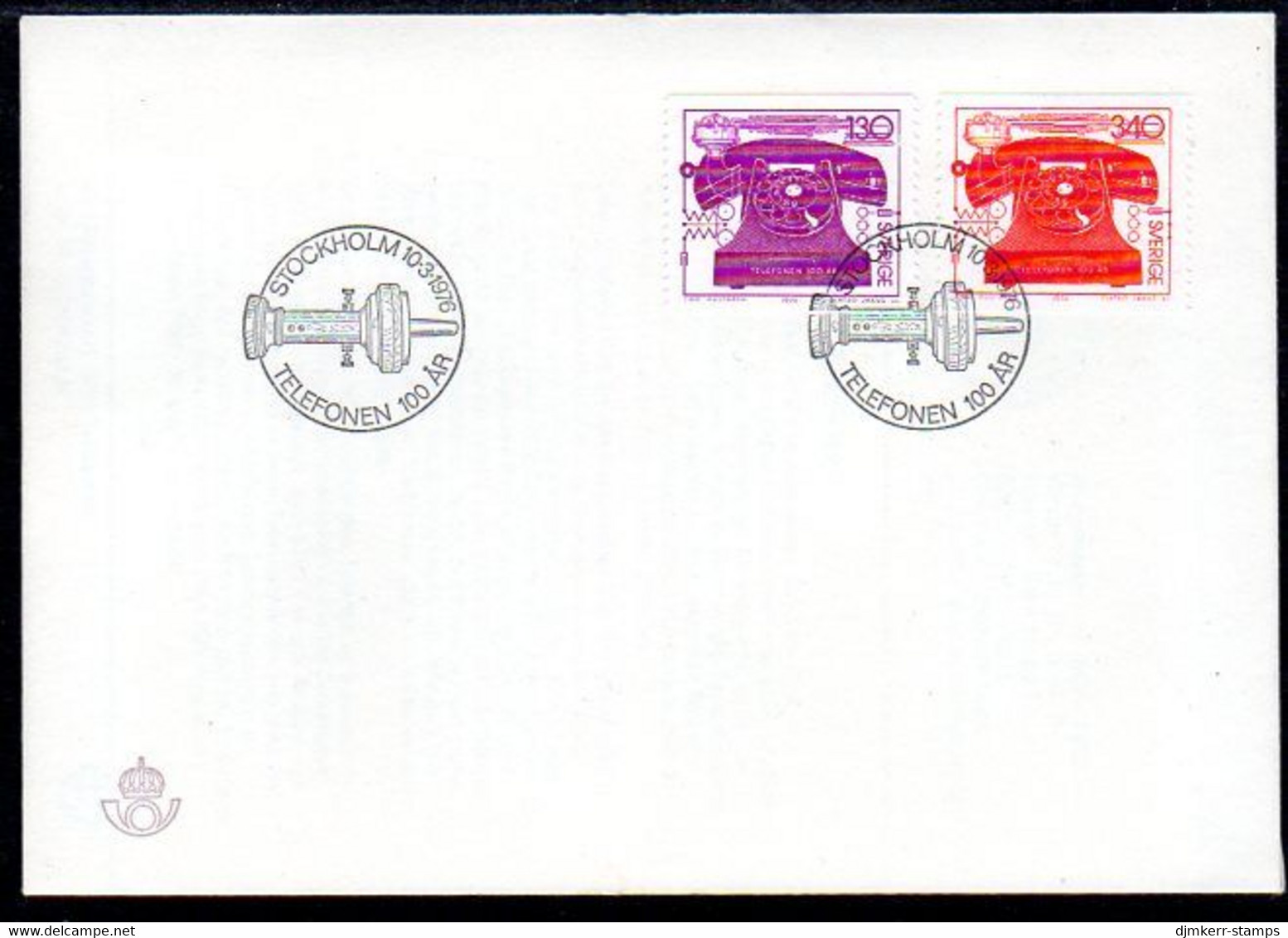 SWEDEN 1976 Telephone Centenary FDC.  Michel 939-40 - FDC