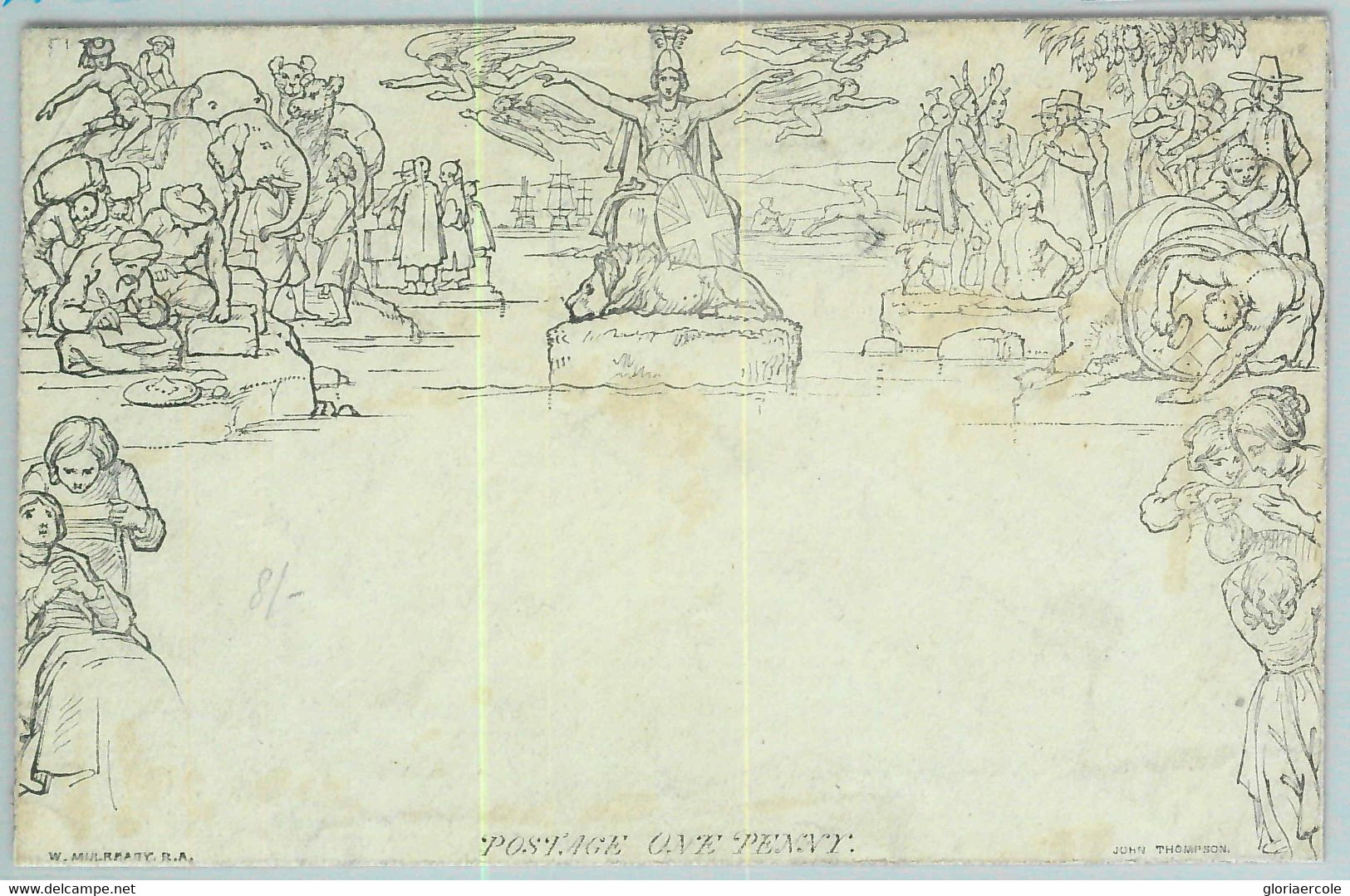 BK0669 - GB Great Brittain - POSTAL HISTORY - MULREADY Letter  # ME2  - Lions Elephants - 1840 Mulready Envelopes & Lettersheets