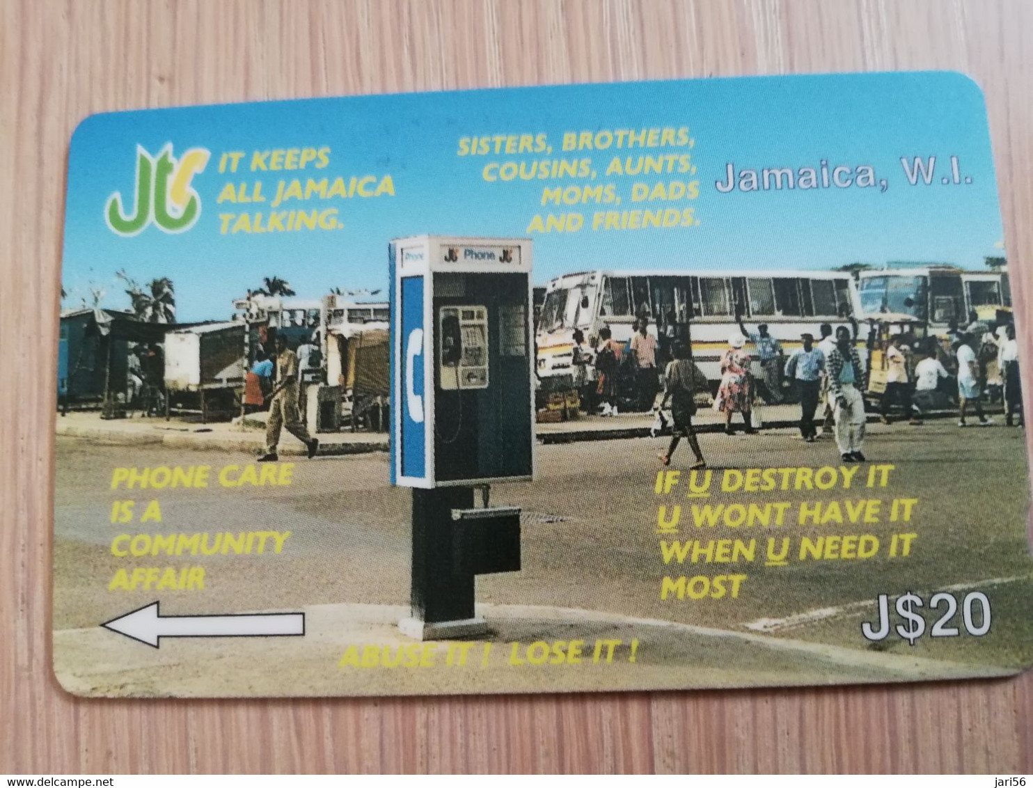 JAMAICA  J$20-  GPT CARD   KEEPS JAMAICA TALKING CONTROL NR: 14JAMD   Fine Used Card  **3234** - Jamaïque