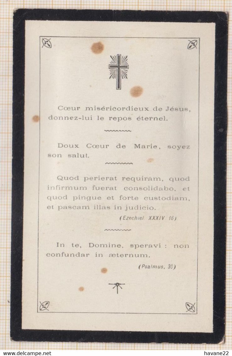20A1256 IMAGE PIEUSE MORTUAIRE REVEREND PERE DAUPHIN LOUVIGNE DU DESERT PARIS 1912 - Devotieprenten